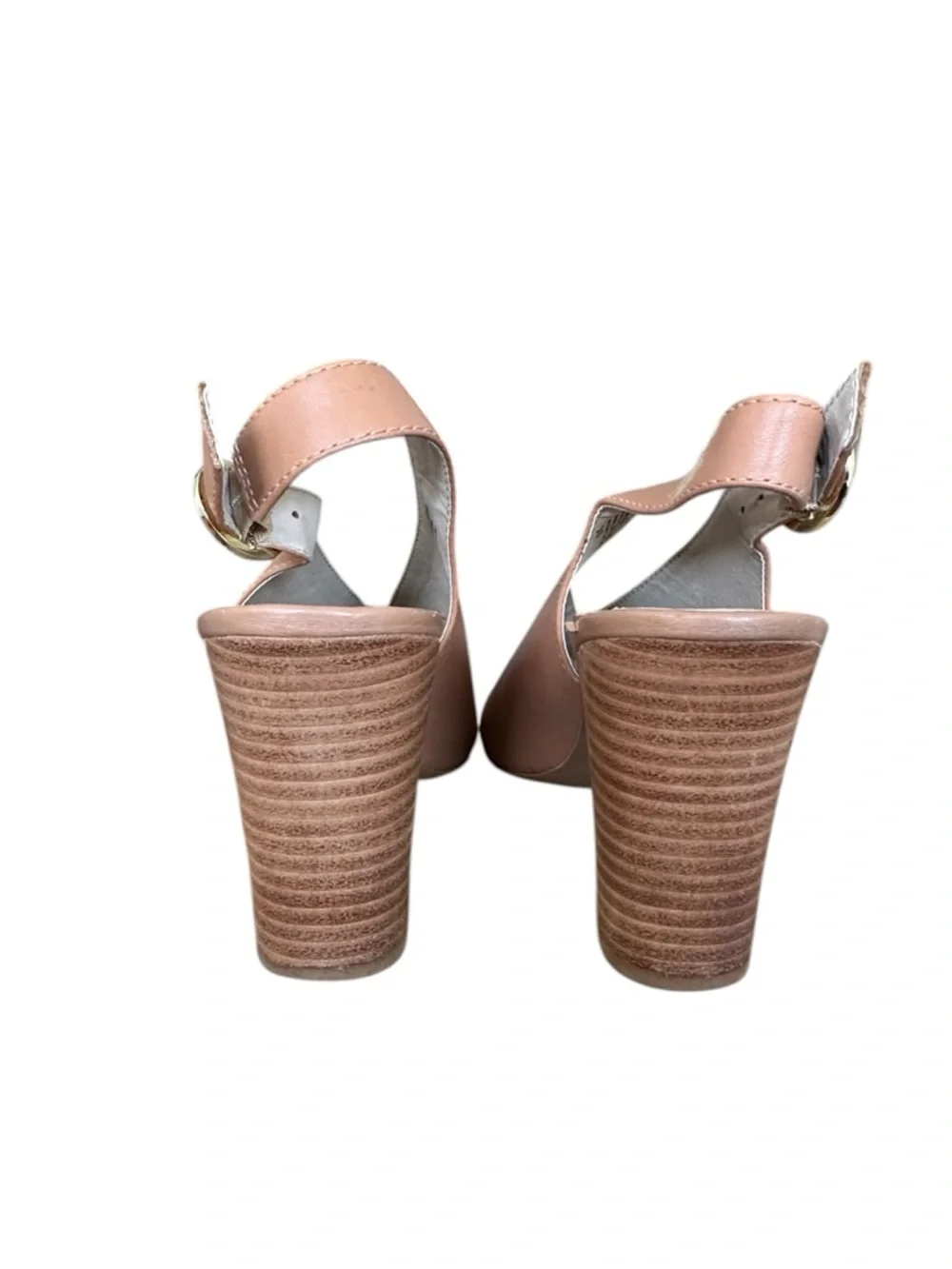 SEYCHELLES Peep Toe Tan‎ Leather Slingback Wedge Sandals Size 10 Summer Neutral